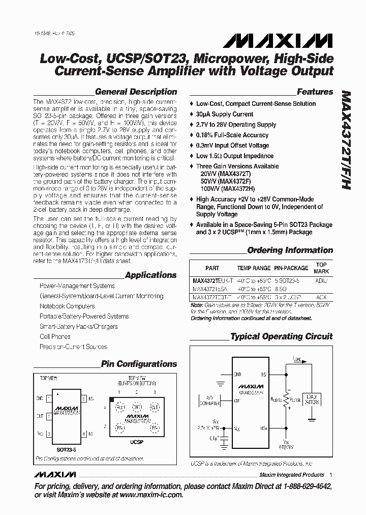 MAX4372TESA_5044688.PDF Datasheet