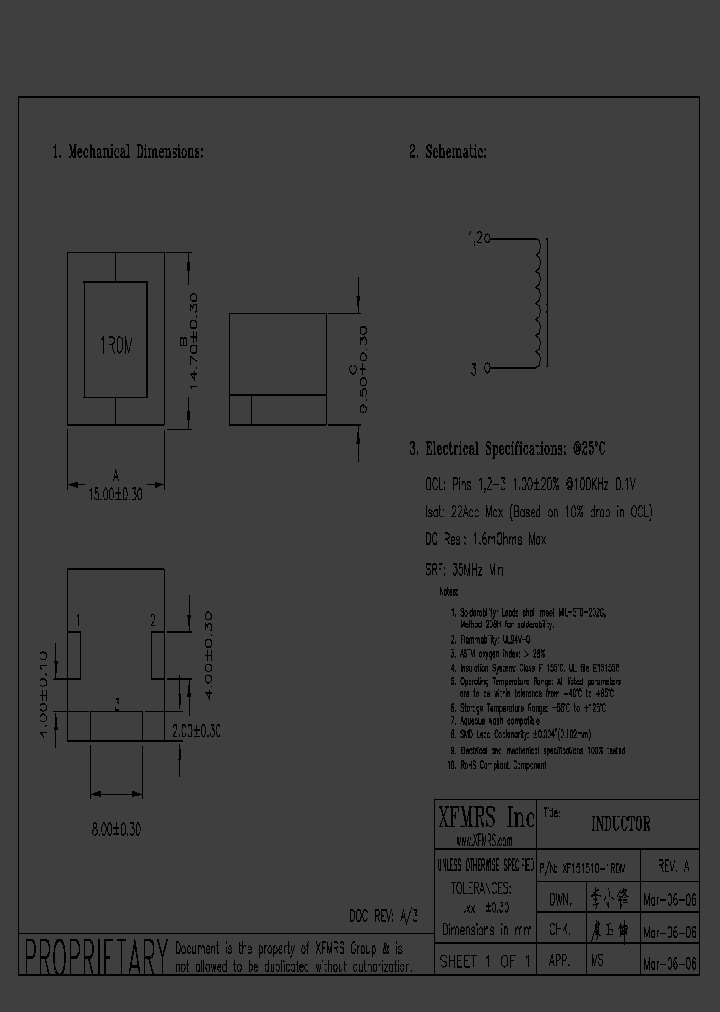 XF151510-1R0M_5050359.PDF Datasheet