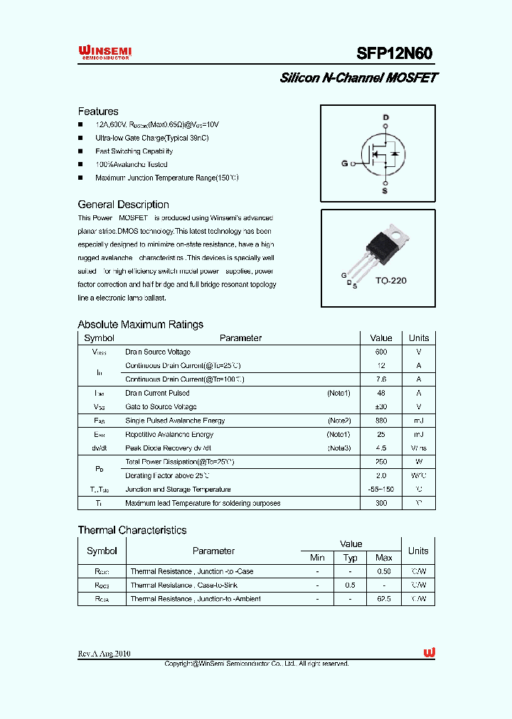 SFP12N60_5054653.PDF Datasheet