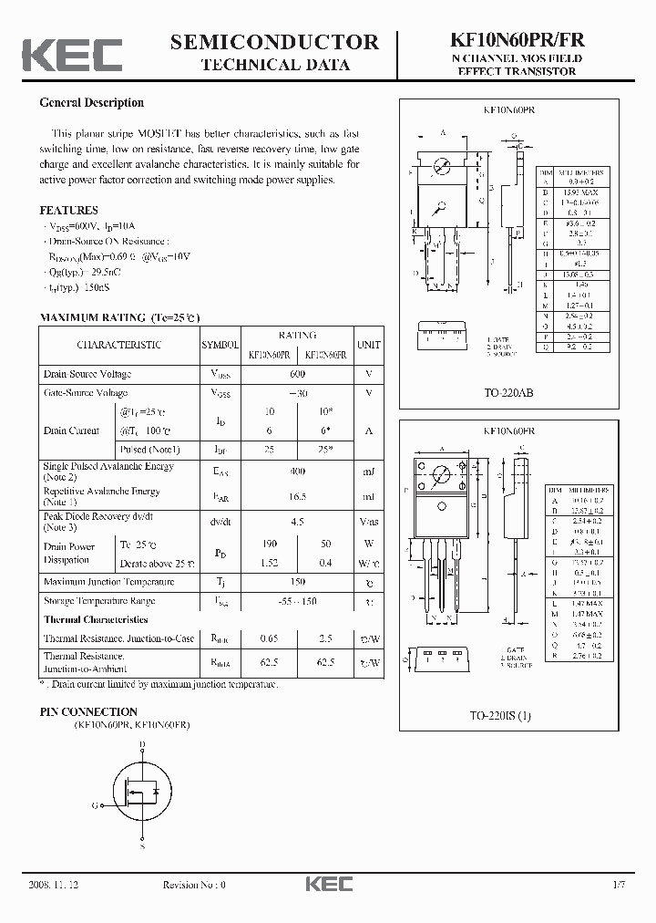 KF10N60PR_5067663.PDF Datasheet