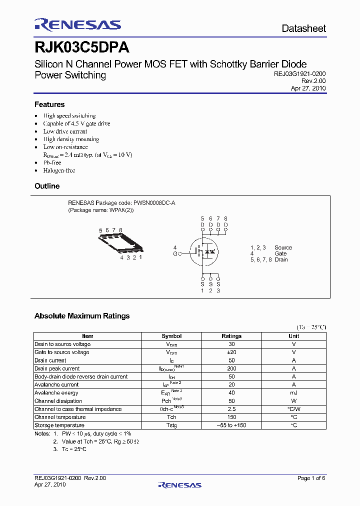 RJK03C5DPA_5068734.PDF Datasheet