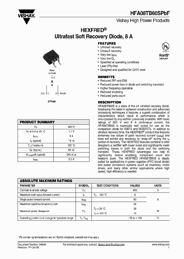 HFA08TB60SPBF_6303.PDF Datasheet