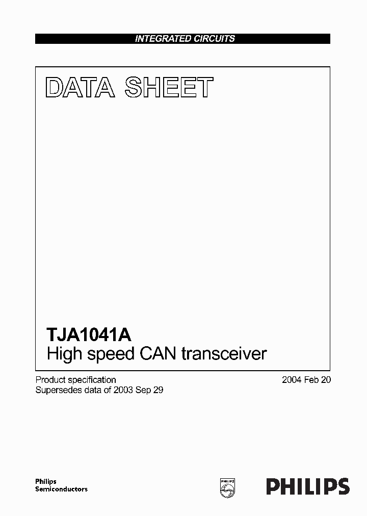 TJA1041_10000.PDF Datasheet