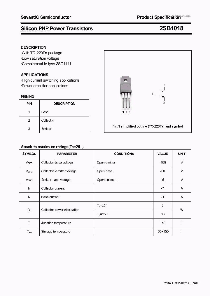 B1018_37459.PDF Datasheet