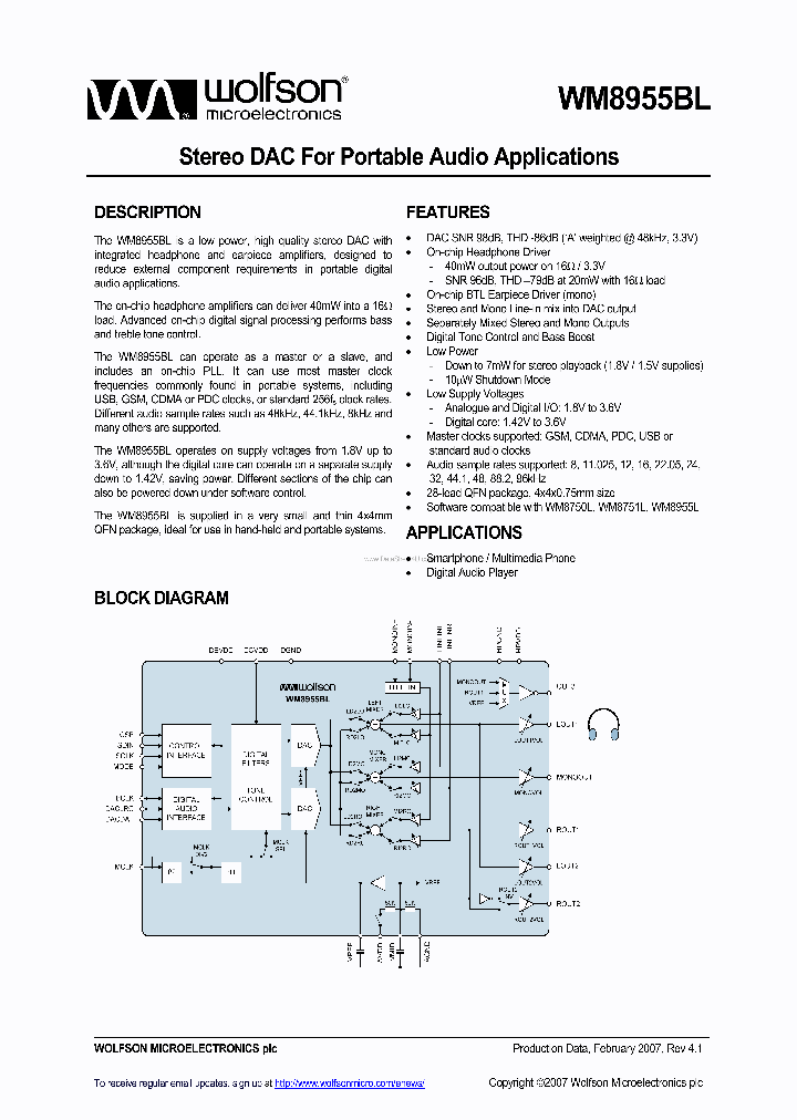 WM8955BL_38780.PDF Datasheet