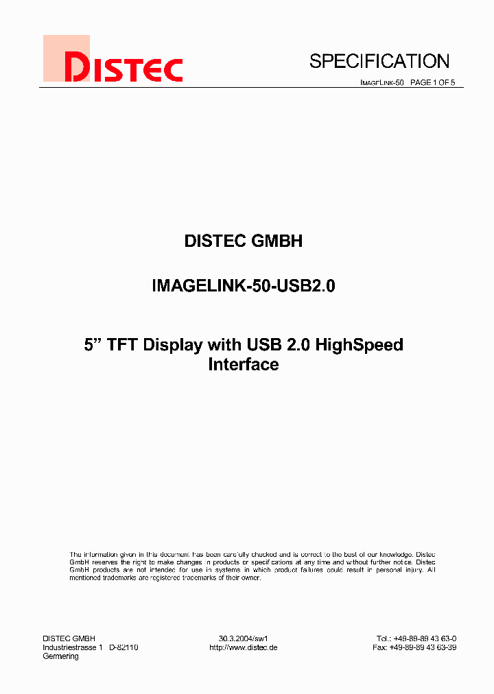 IMAGELINK-50-USB20_57306.PDF Datasheet