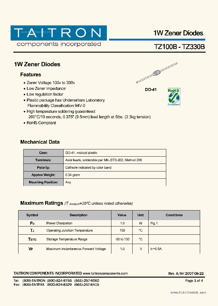 TZ100B_40776.PDF Datasheet