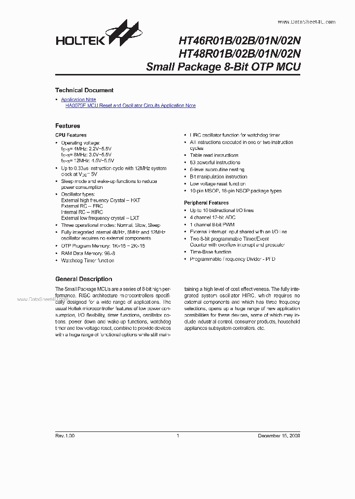 HT46R01B_40876.PDF Datasheet