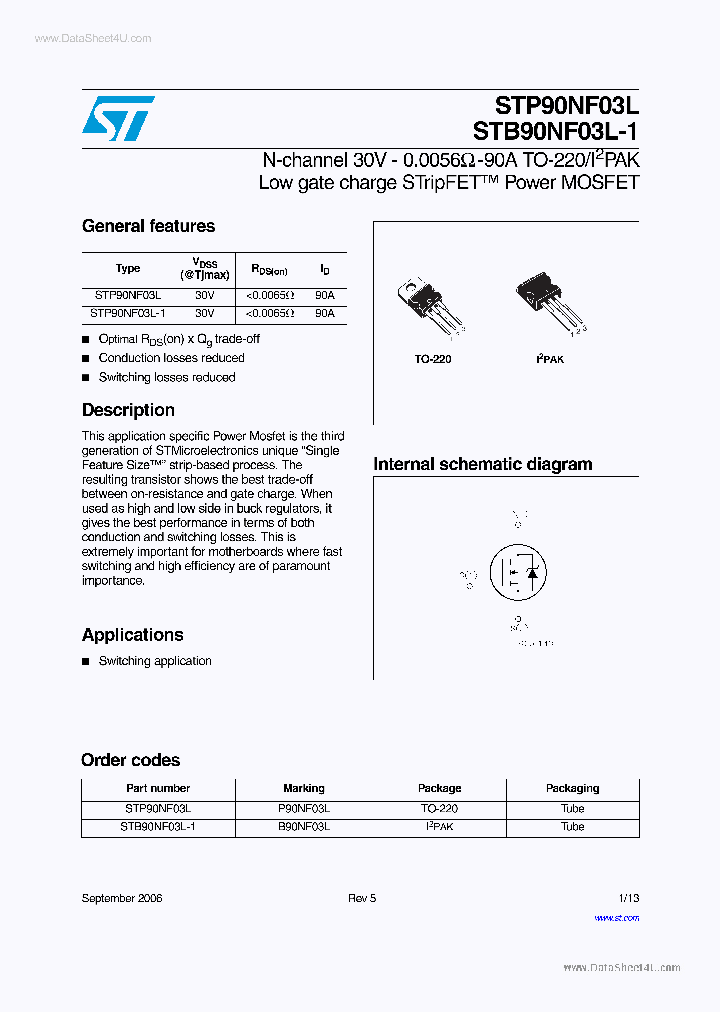 P90NF03L_41120.PDF Datasheet