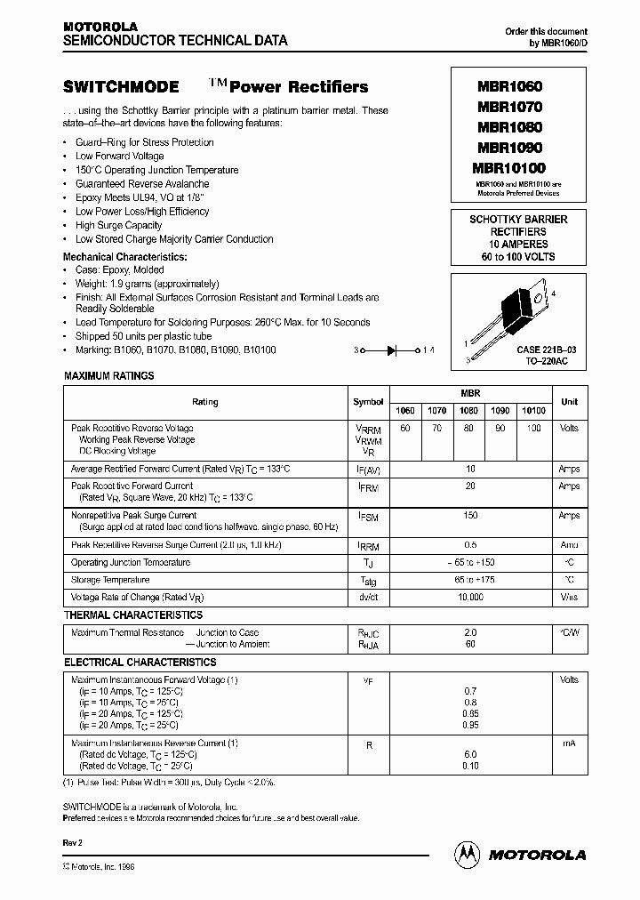 MBR10100_41357.PDF Datasheet