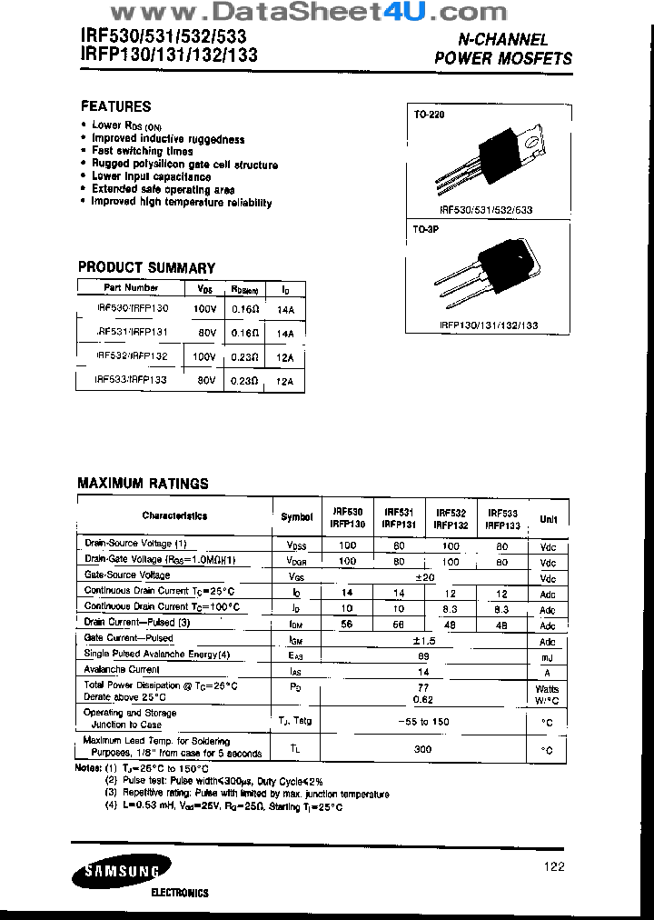 IRFP130_71089.PDF Datasheet