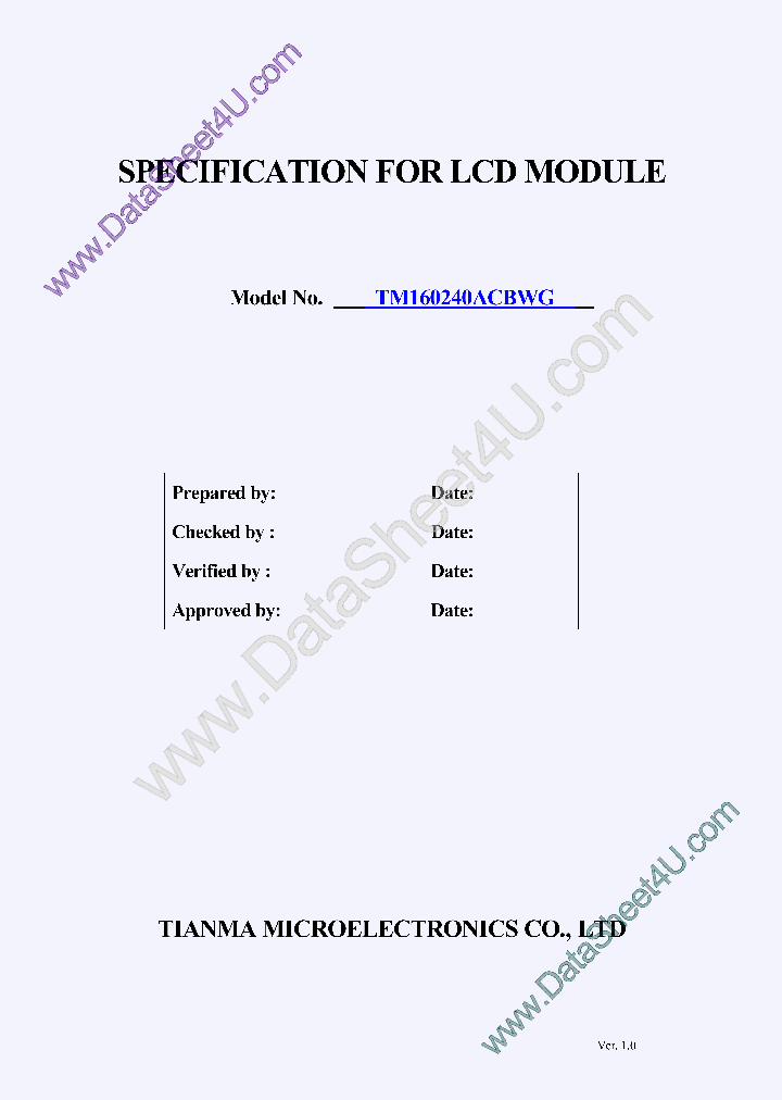 TM160240ACBWGSPEC_82897.PDF Datasheet