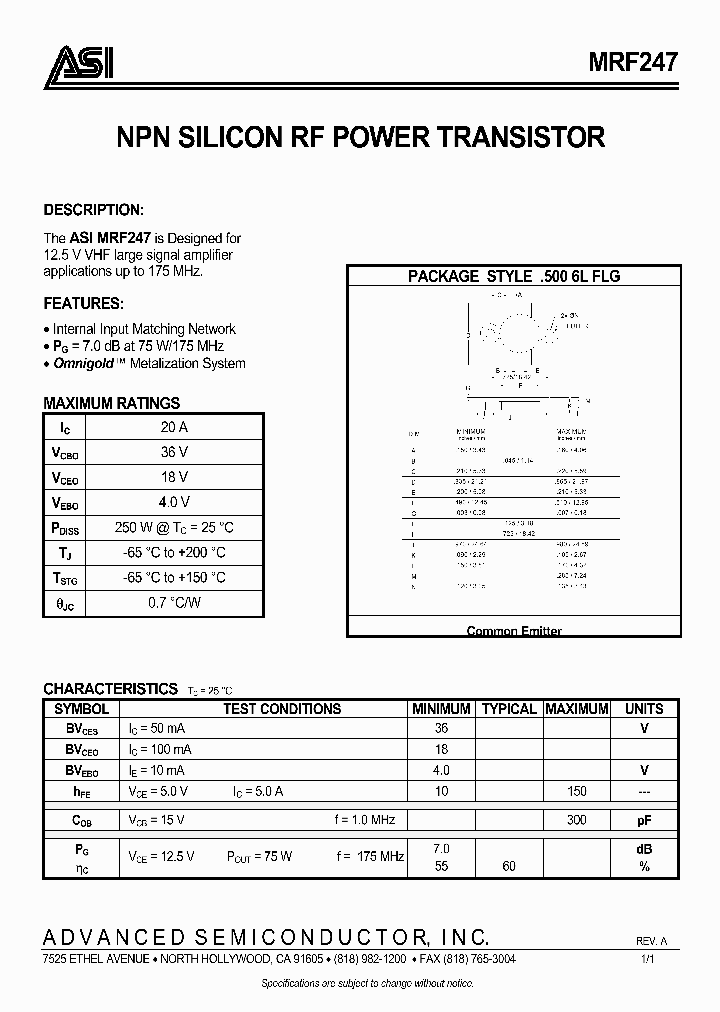 MRF247_85838.PDF Datasheet