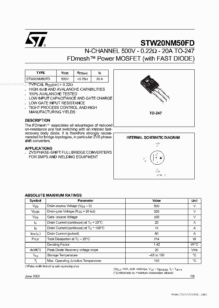 W20NM50FD_89617.PDF Datasheet