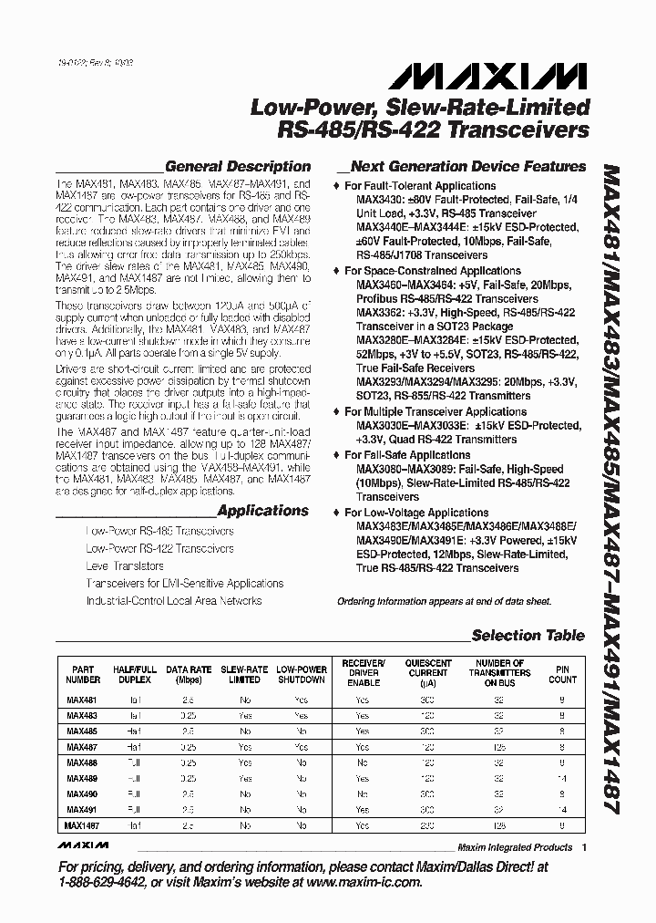 MAX483C_107750.PDF Datasheet