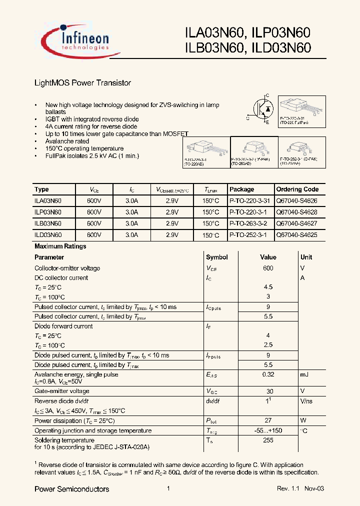 ILA03N60_108912.PDF Datasheet