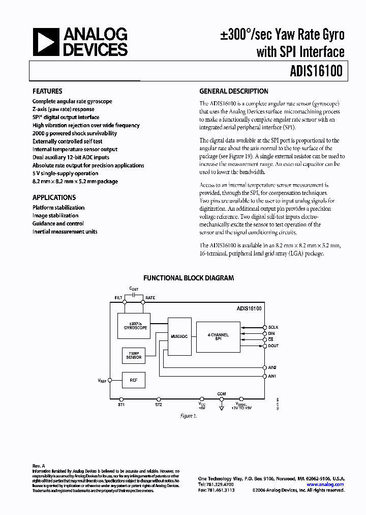 ADIS16100_115983.PDF Datasheet