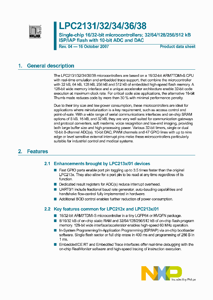 LPC2134FBD6401_116785.PDF Datasheet