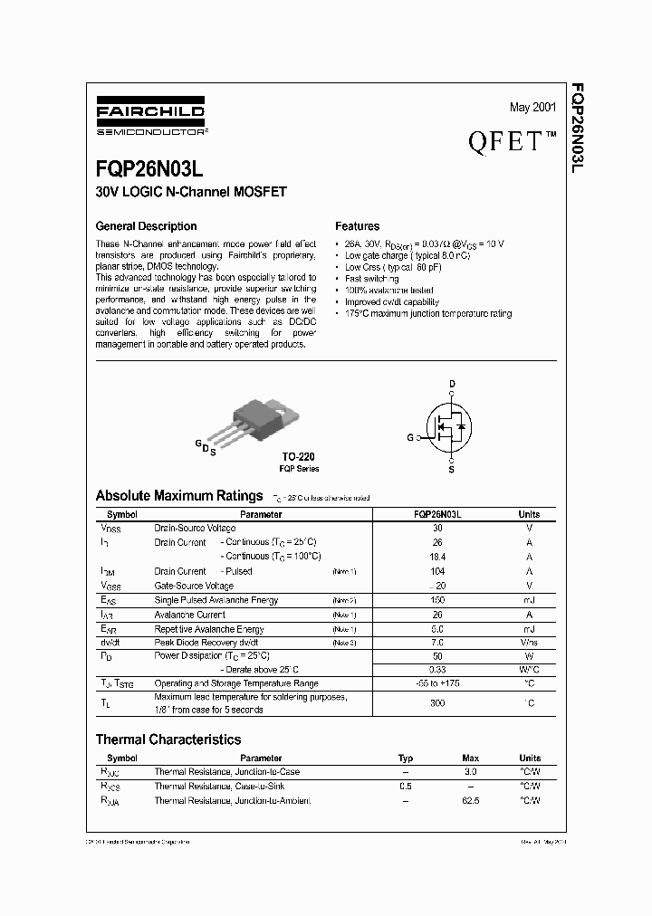 FQP26N03L_118121.PDF Datasheet