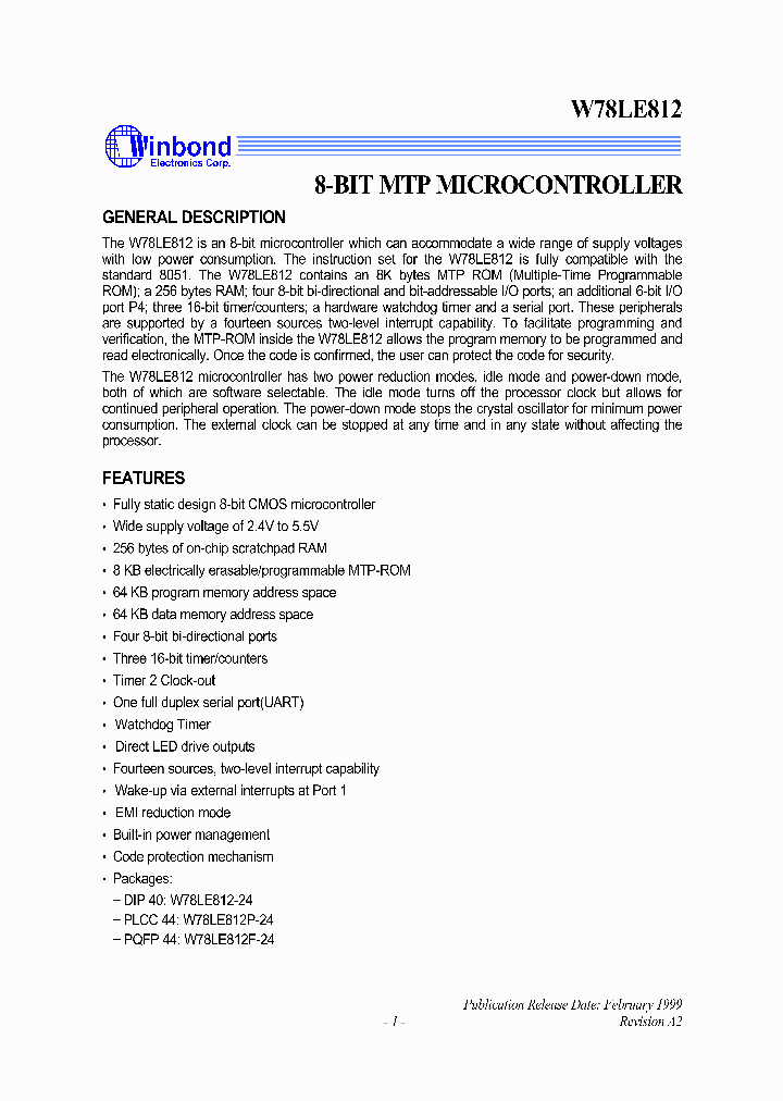 W78LE812F-24_122783.PDF Datasheet