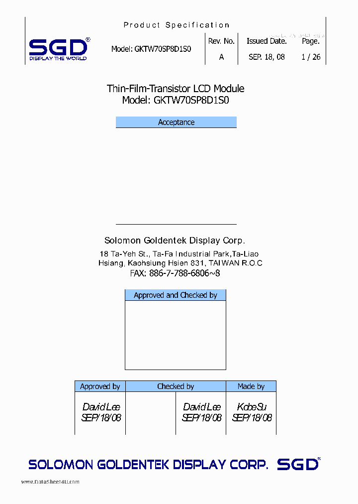 GKTW70SP8D1S0_134417.PDF Datasheet