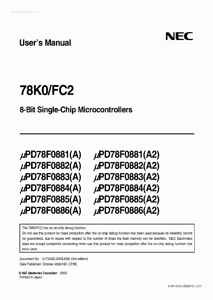 UPD78F0881_134441.PDF Datasheet