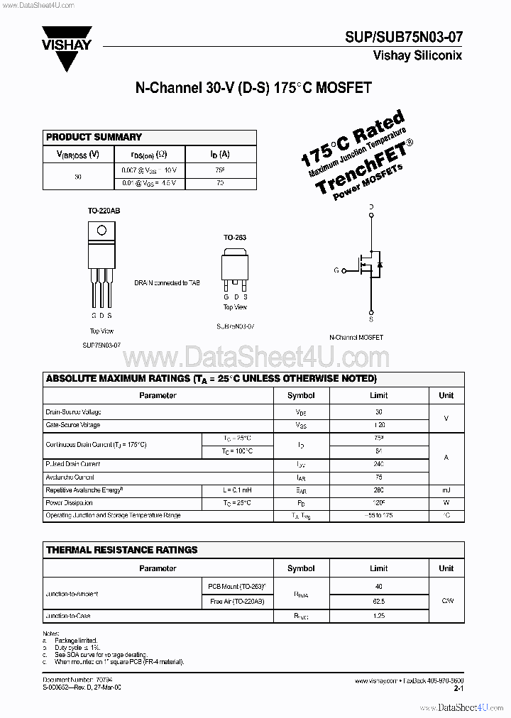 SUB75N03-07_136026.PDF Datasheet