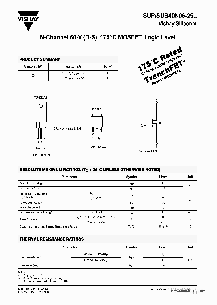 SUB40N06-25L_136016.PDF Datasheet