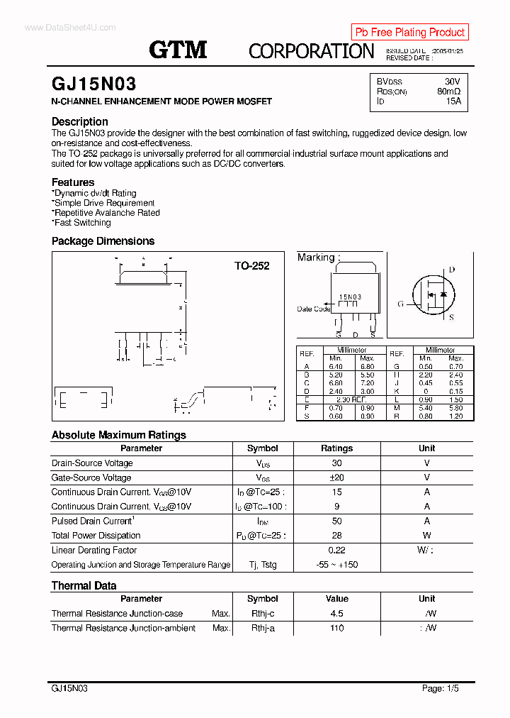 GJ15N03_136125.PDF Datasheet