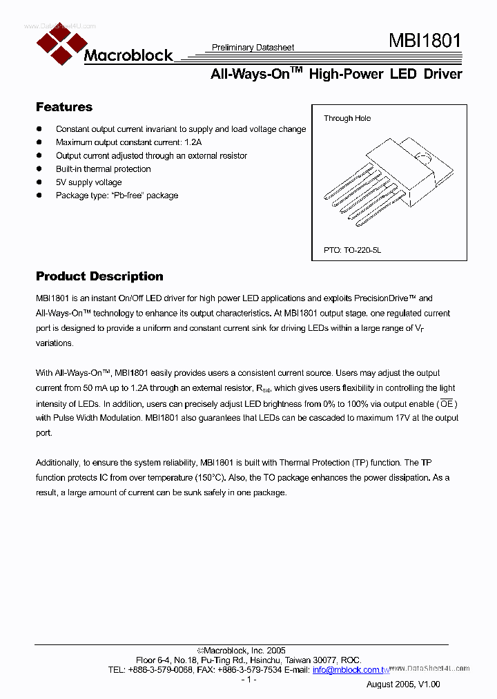 MBI1801_138384.PDF Datasheet