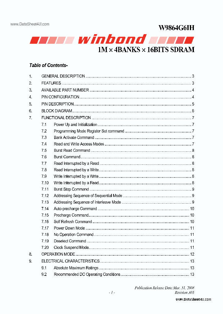 W9864G6IH_150860.PDF Datasheet