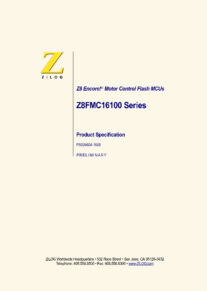 Z8FMC160100KIT_163021.PDF Datasheet