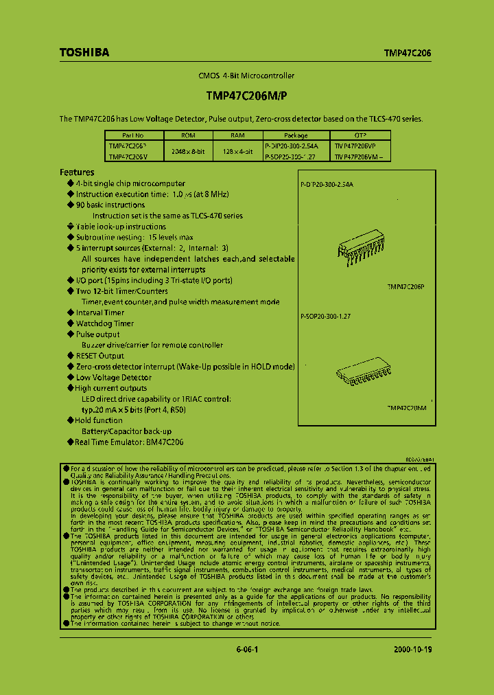 TMP47C206P_199613.PDF Datasheet