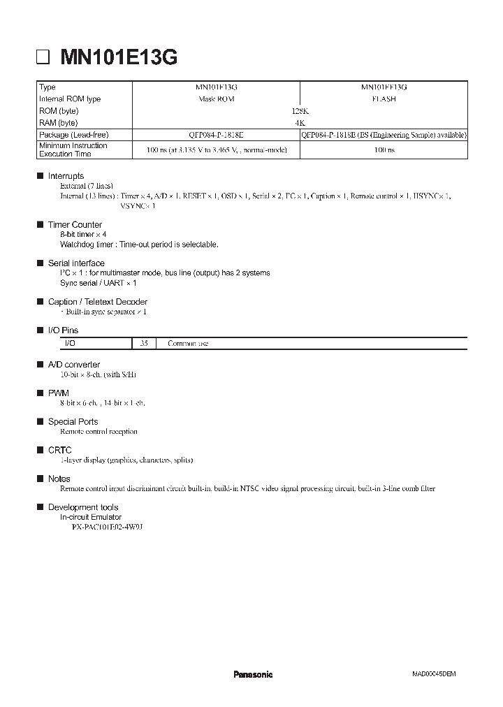 MN101EF13G_195772.PDF Datasheet