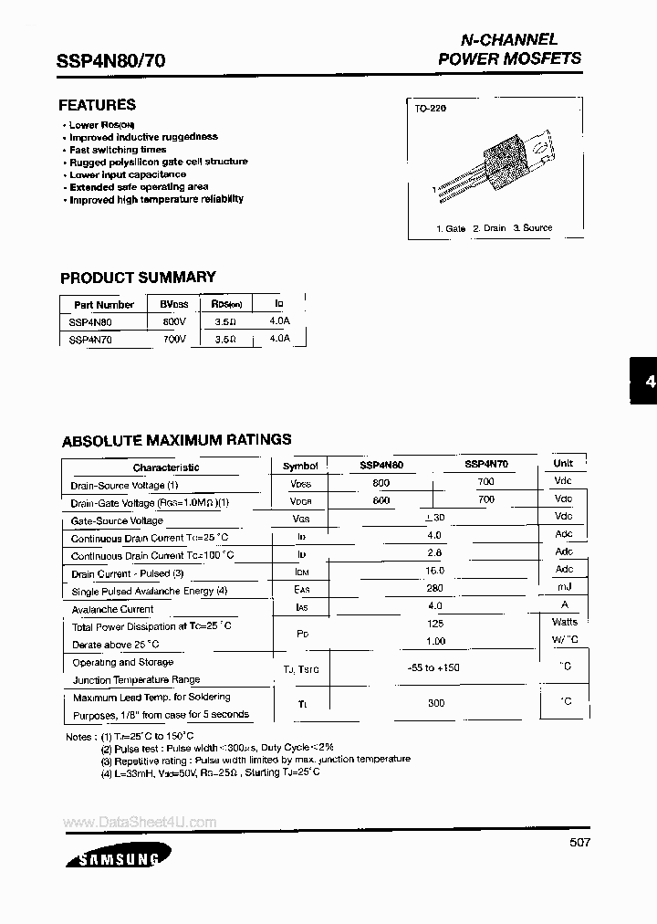 SSP4N70_165942.PDF Datasheet