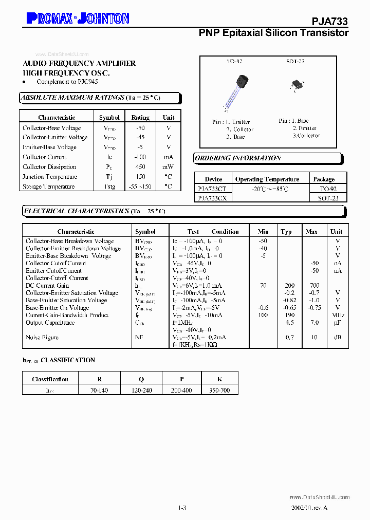 PJA733_176623.PDF Datasheet