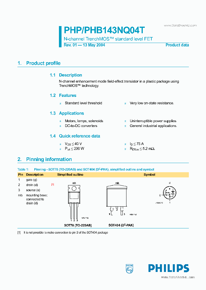 PHP143NQ04T_176867.PDF Datasheet
