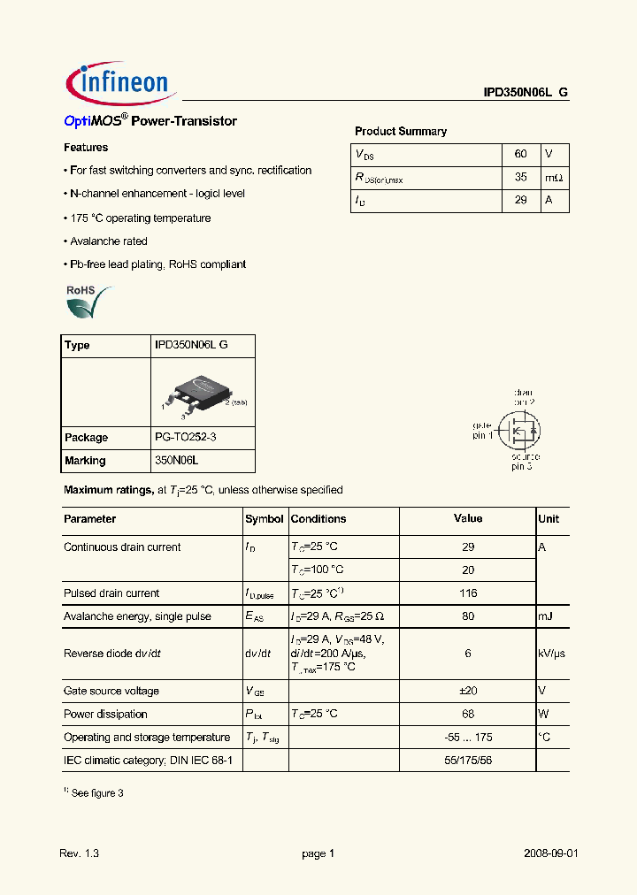 IPD350N06LG_208438.PDF Datasheet