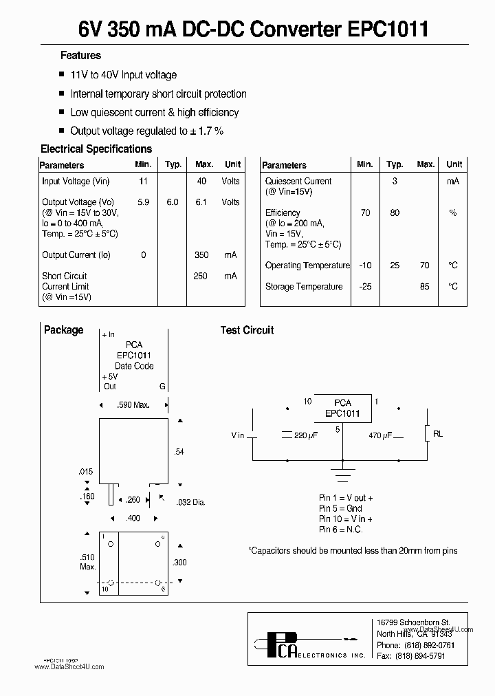 EPC1011_179316.PDF Datasheet