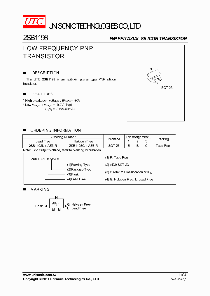 2SB1198L-X-AE3-R_265282.PDF Datasheet