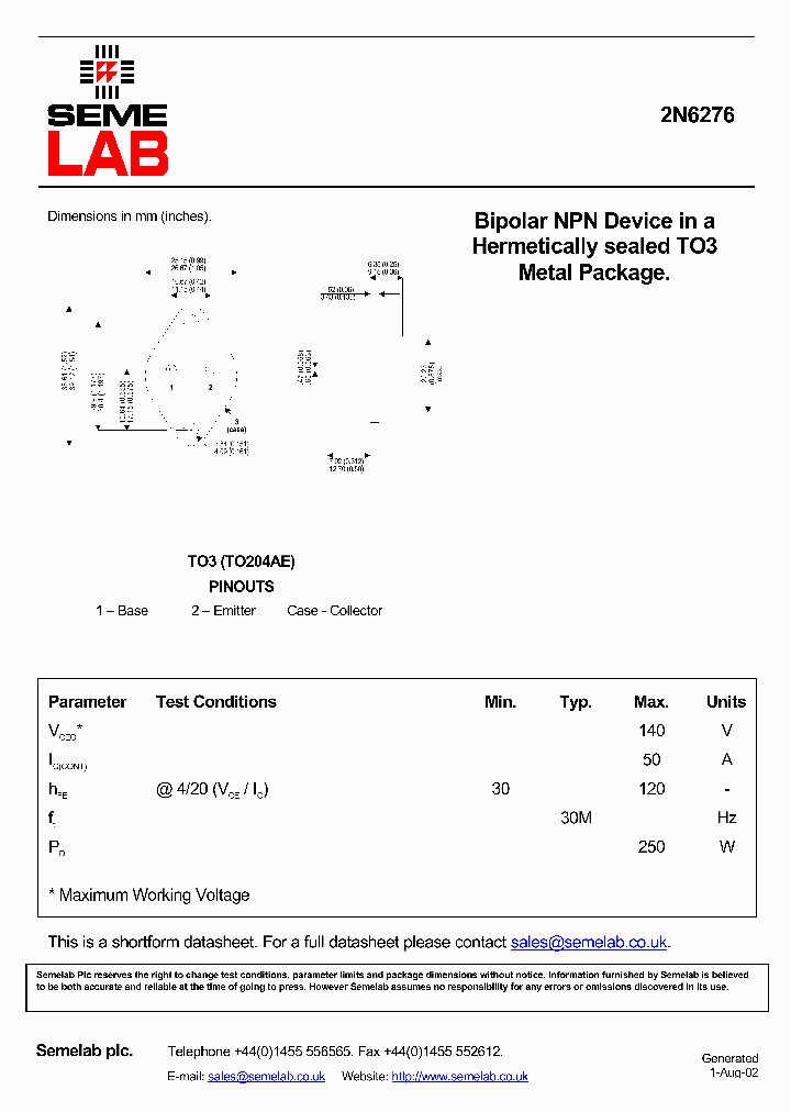 SF2N6276_392527.PDF Datasheet