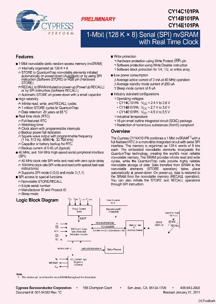 CY14C101PA-SFXIT_619323.PDF Datasheet
