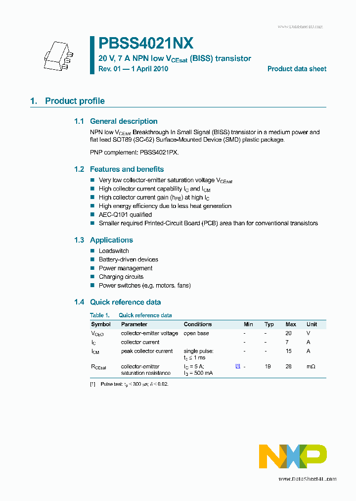 PBSS4021NX_267498.PDF Datasheet