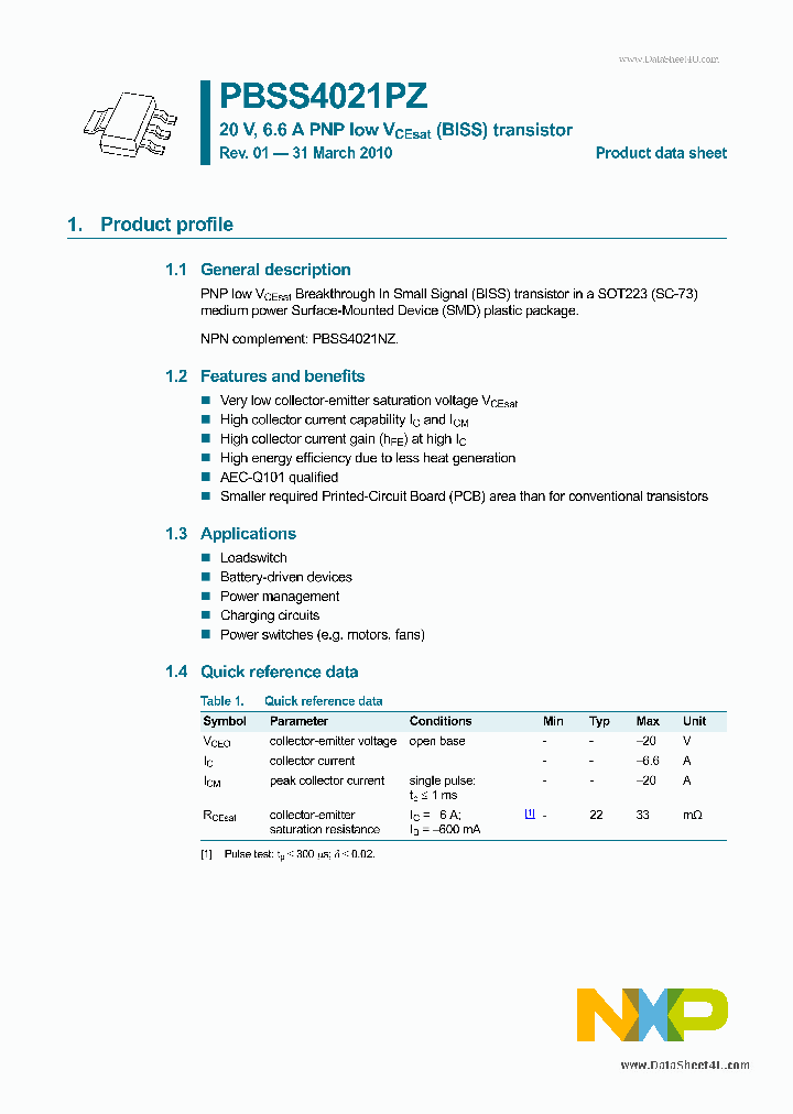 PBSS4021PZ_267501.PDF Datasheet