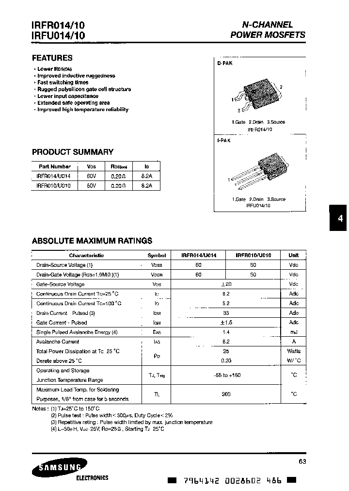 IRFR014_287646.PDF Datasheet