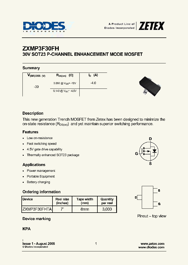 ZXMP3F30FH_711181.PDF Datasheet