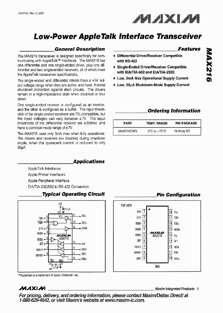 MAX216_347828.PDF Datasheet