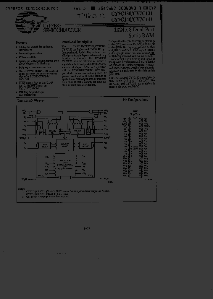 CY7C141-45LC_388007.PDF Datasheet