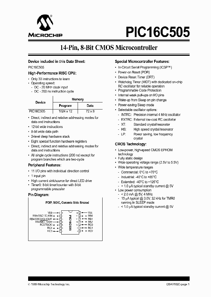 PIC16C505-04P_371351.PDF Datasheet