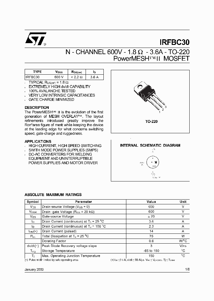 IRFBC30_422058.PDF Datasheet